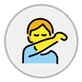 person sneezing into elbow