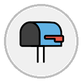 open mailbox with lowered flag
