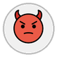 angry face with horns