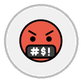 face with symbols on mouth