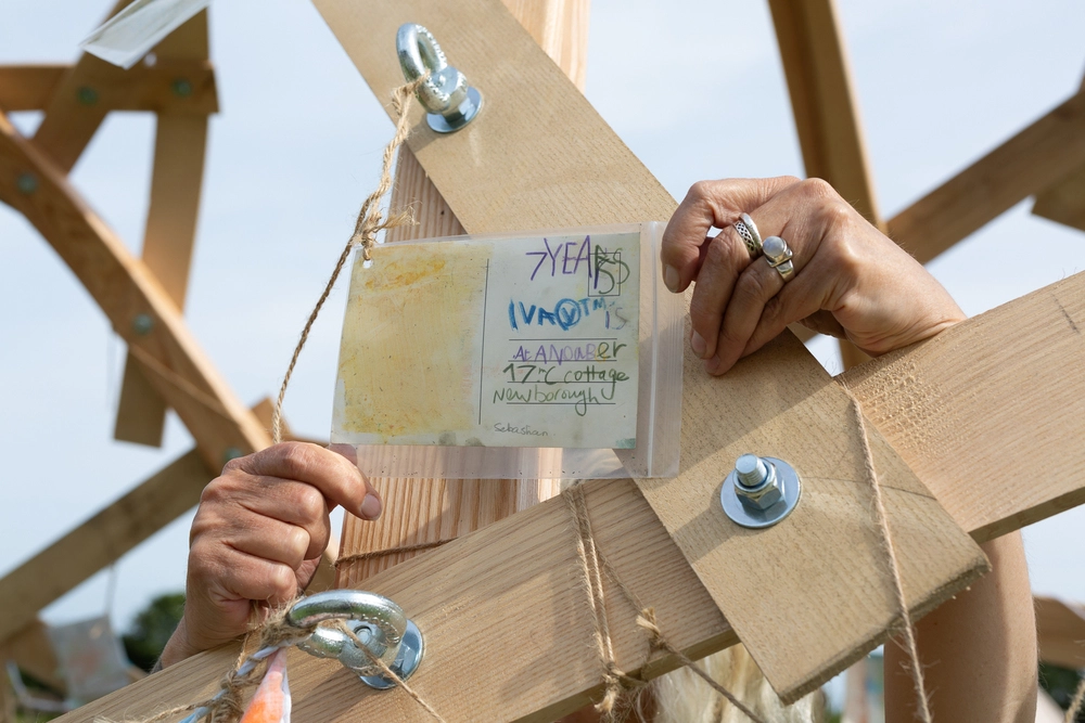 Back of postcard by , age 