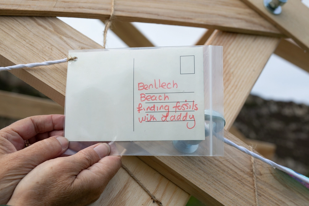 Back of postcard by , age 