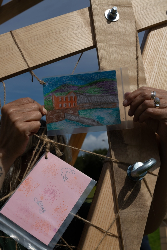 Front of postcard by , age 