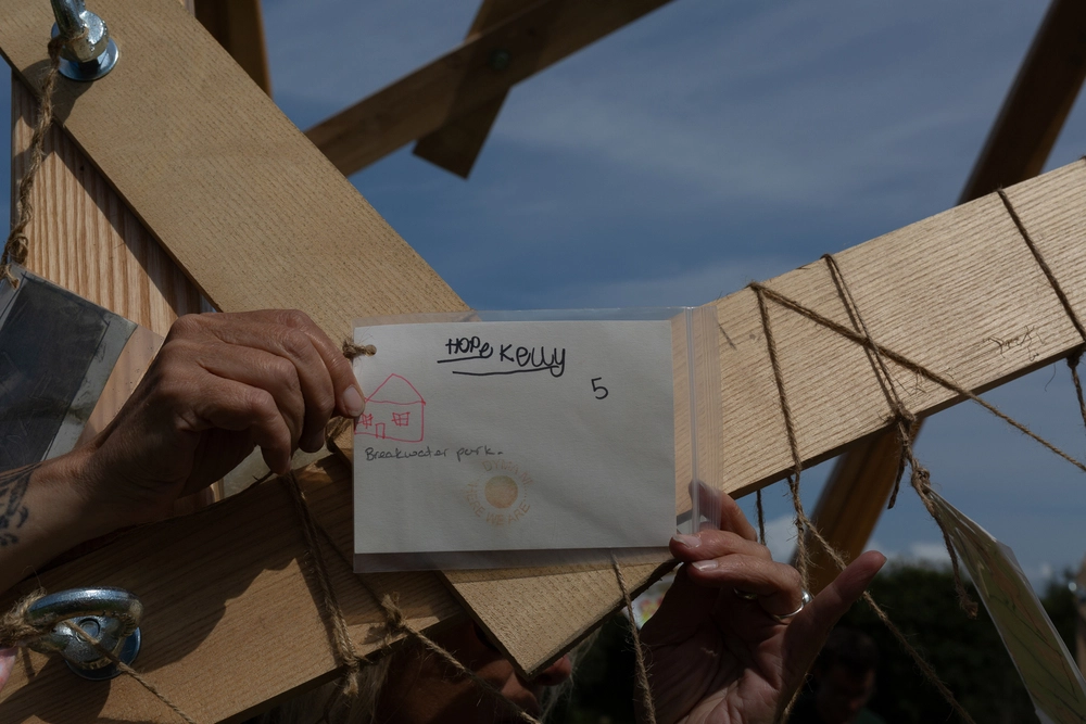 Back of postcard by , age 