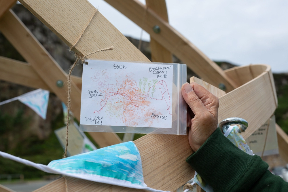 Front of postcard by , age 