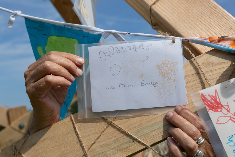 Back of postcard by , age 