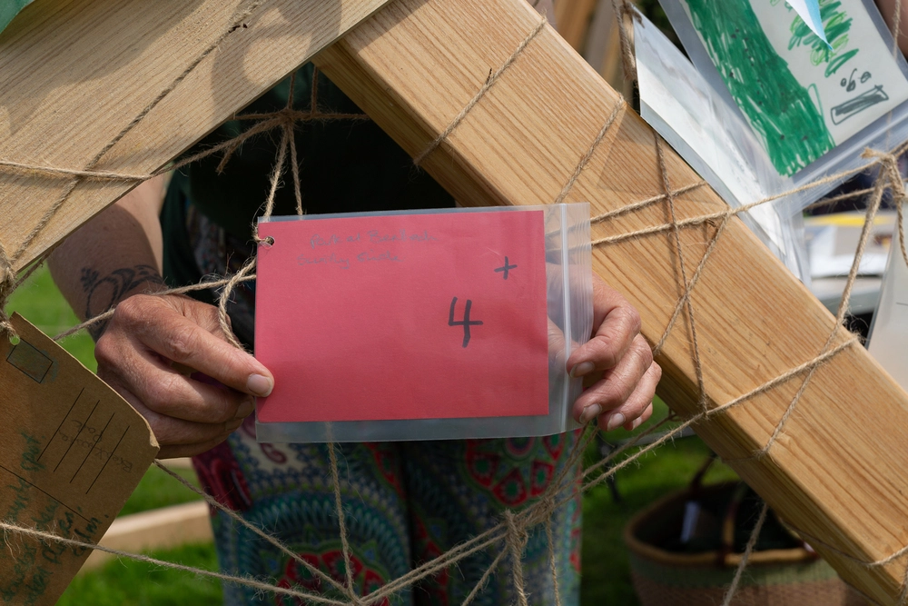 Back of postcard by , age 