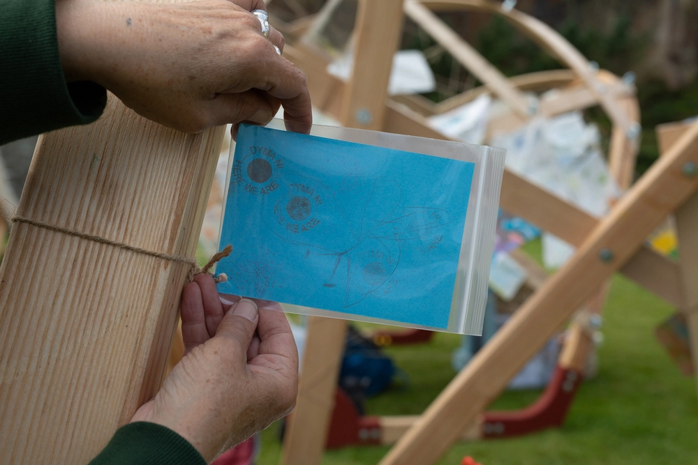 Back of postcard by , age 