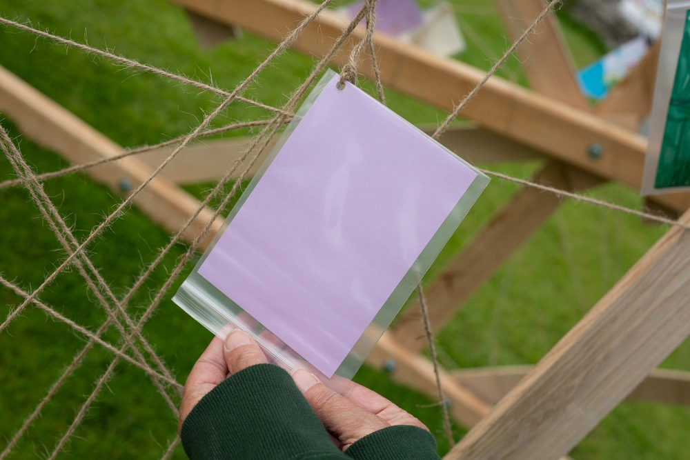 Back of postcard by , age 