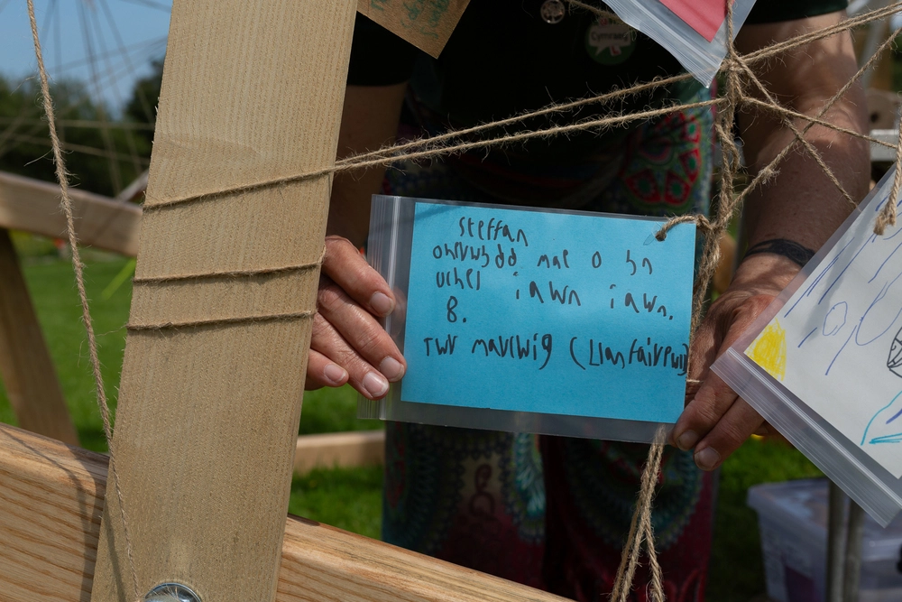 Back of postcard by , age 