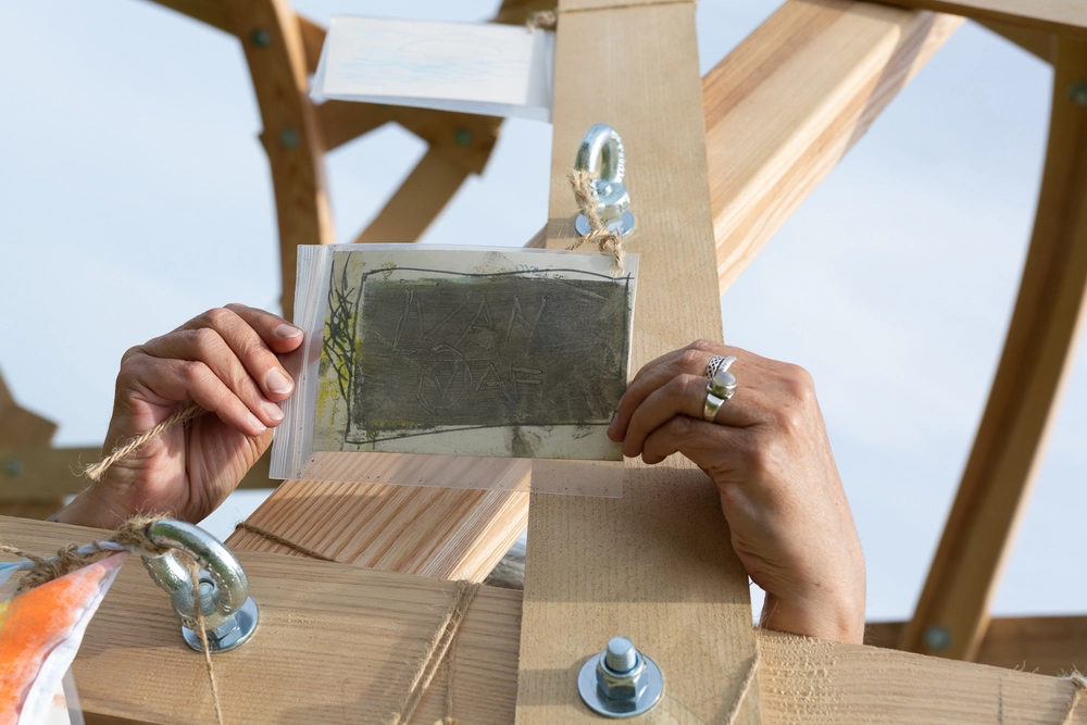 Front of postcard by , age 