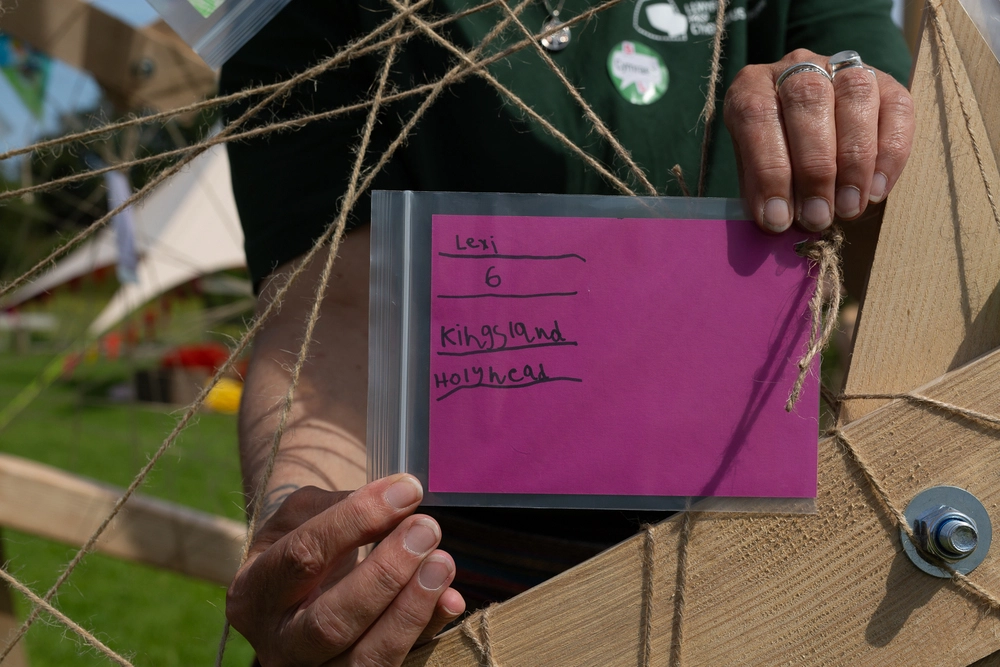 Back of postcard by , age 