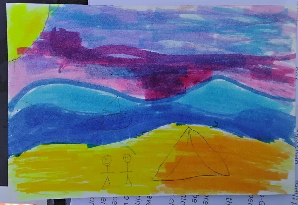 Front of postcard by , age 