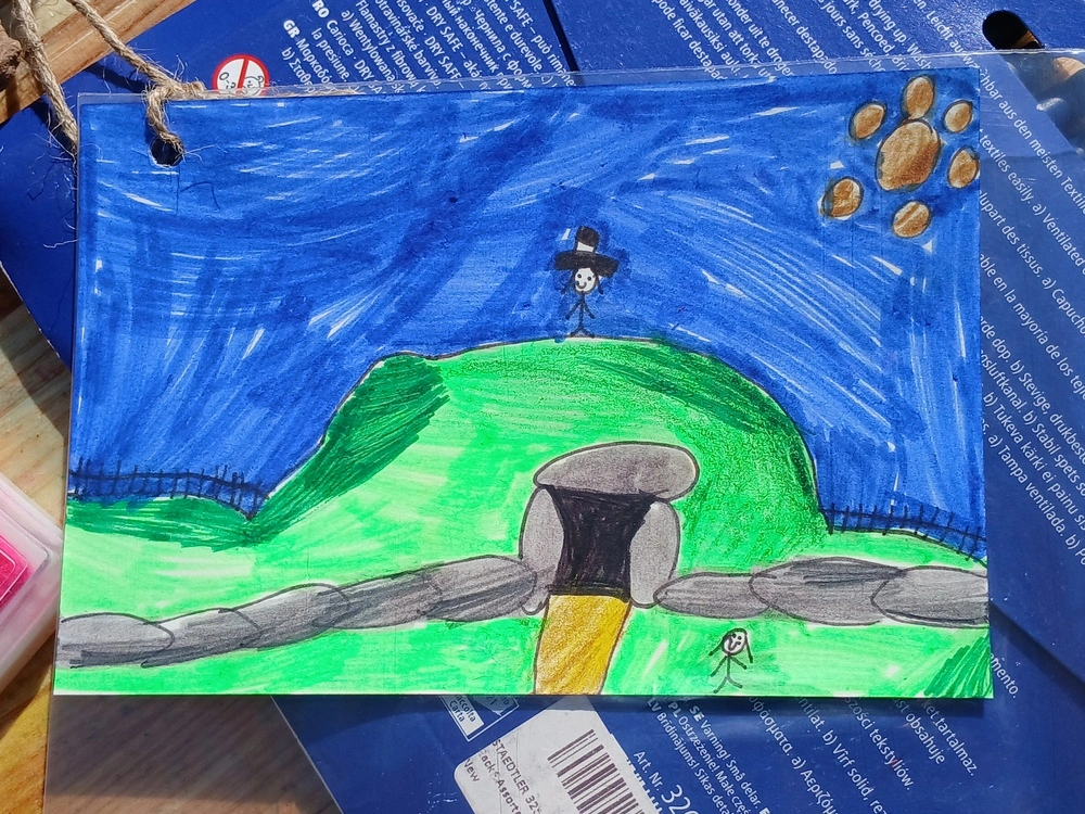 Front of postcard by , age 