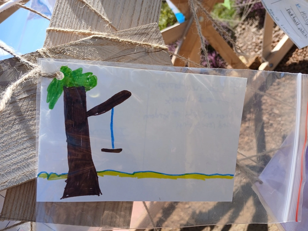 Front of postcard by , age 