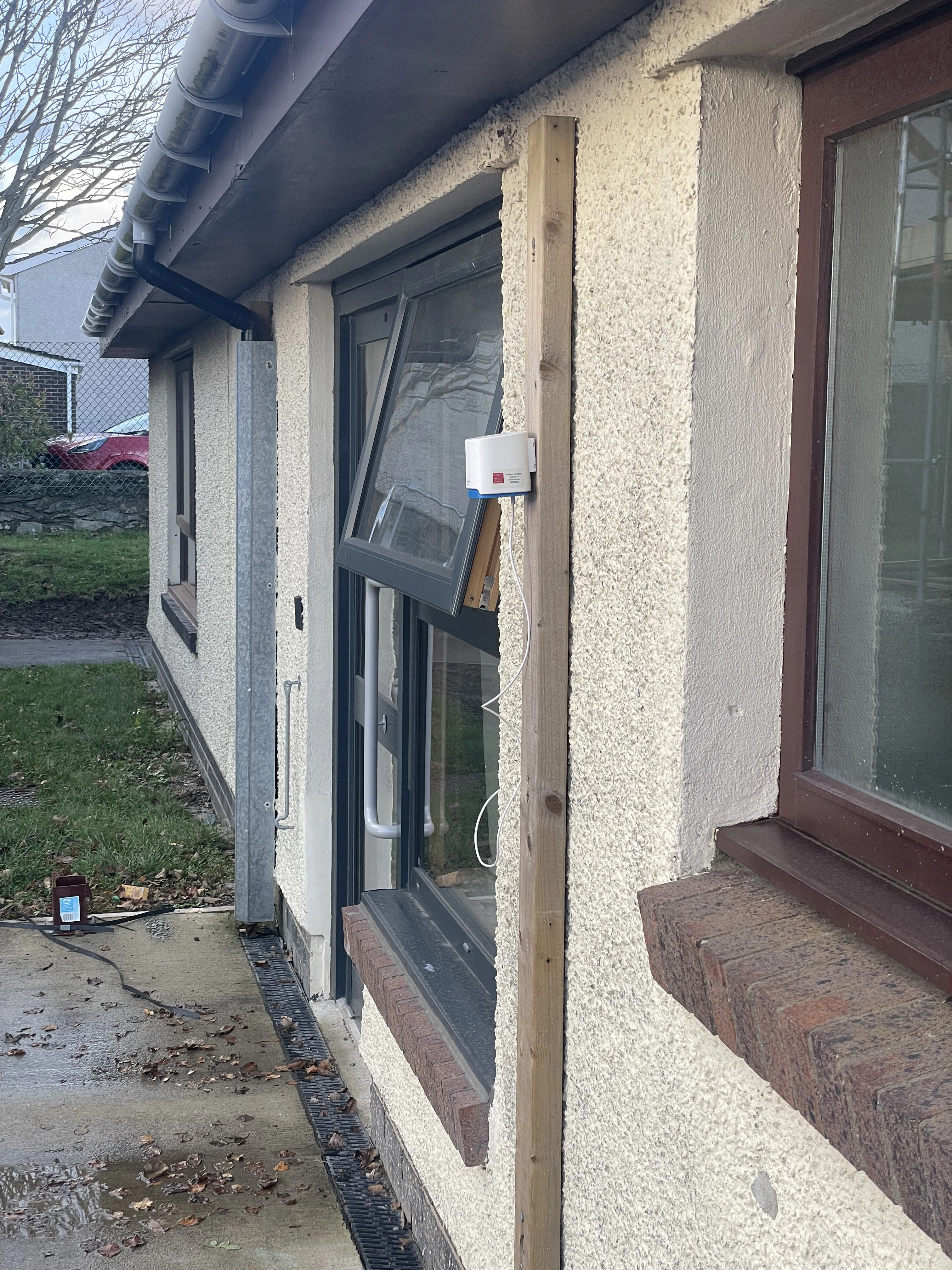 Air sensor behind Mrs Edwards' class